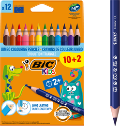  BIC Trojboké pastelky 10+2ks  12 ks